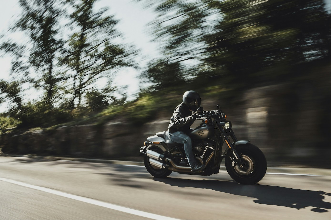 A person riding a motorcycle