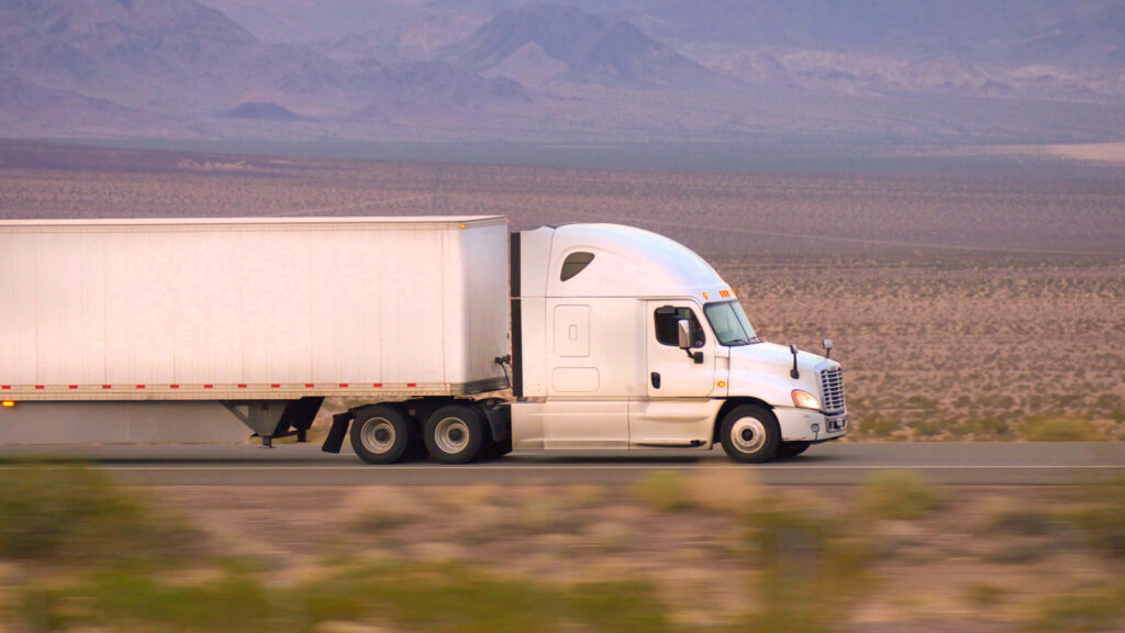 St. Louis Jackknife Truck Accident Lawyers. Semi-Truck driving on the highway.