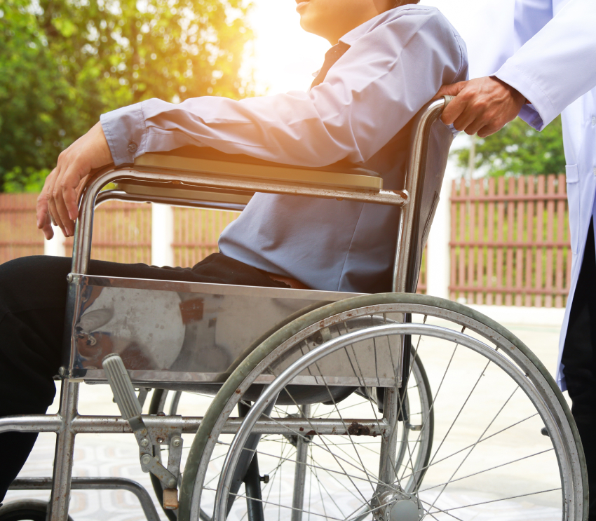 St. Louis paralysis Lawyers. Man in wheelchair.