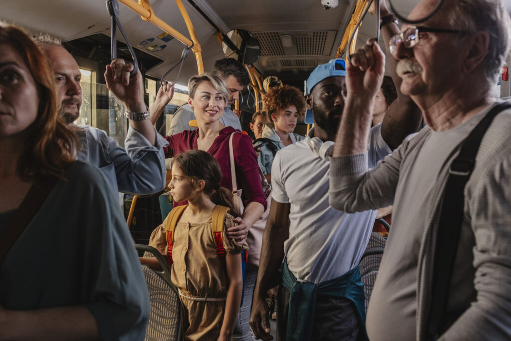 St. Louis Bus Accident Lawyers. A crowded bus.