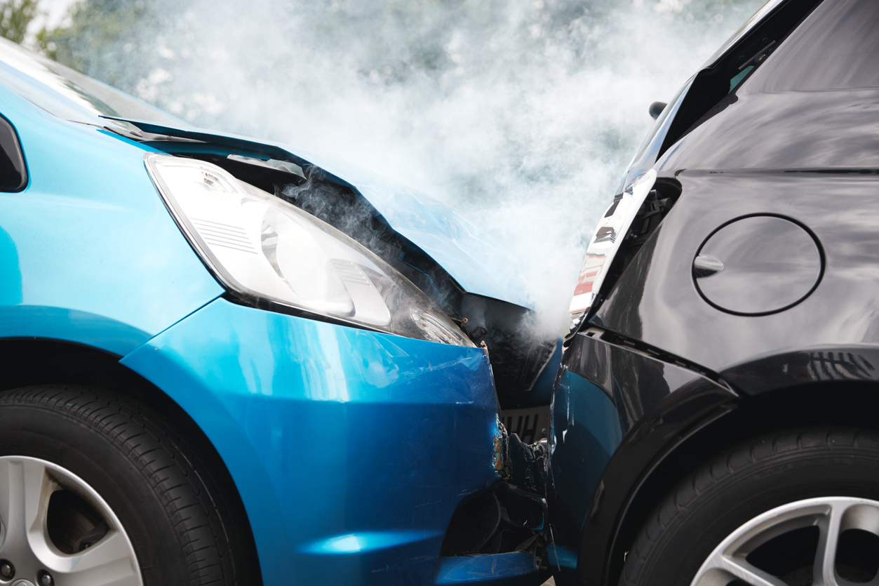 A rear end collision.